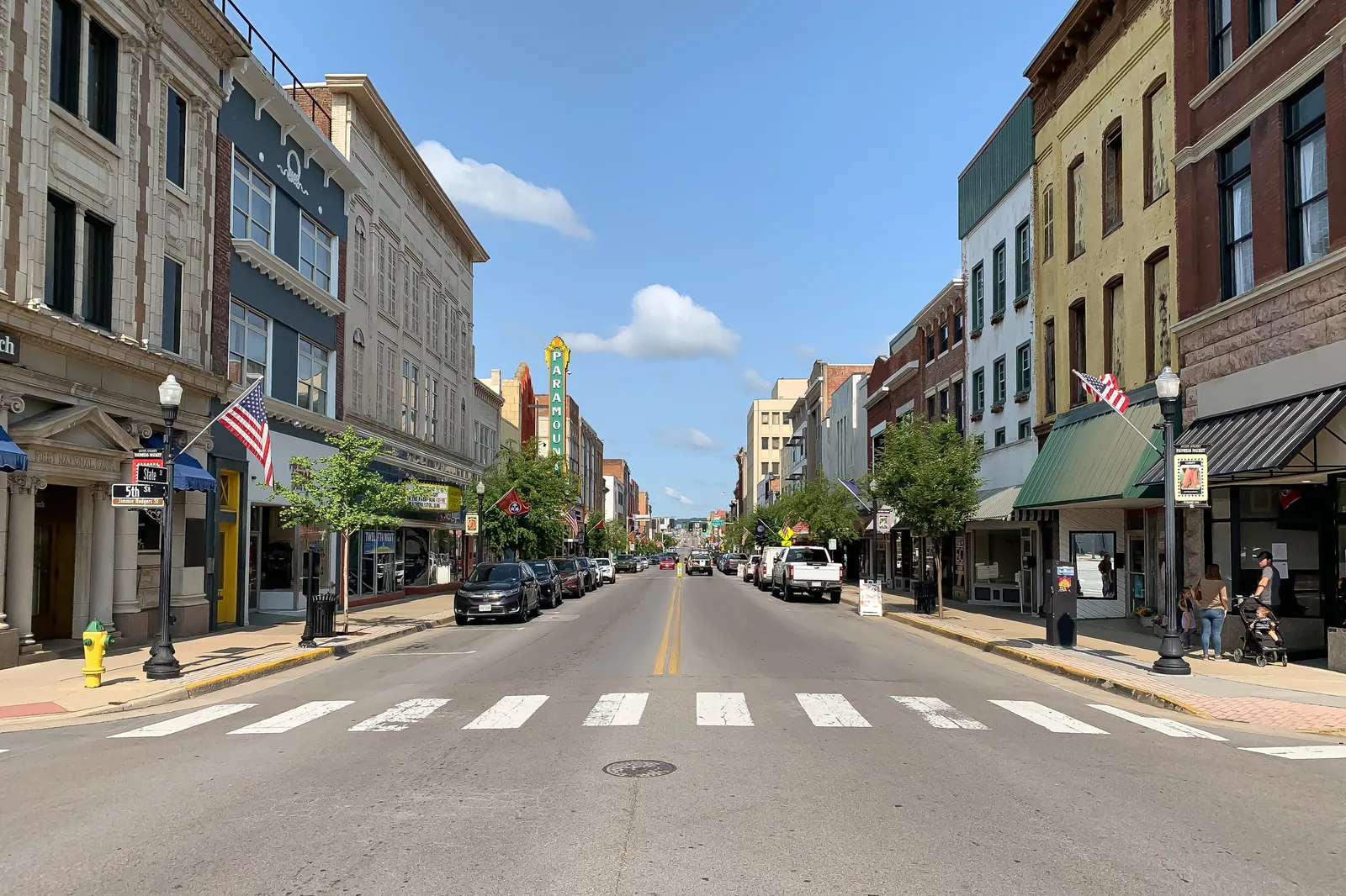 State Street on the Tennessee and Virginia line in Bristol