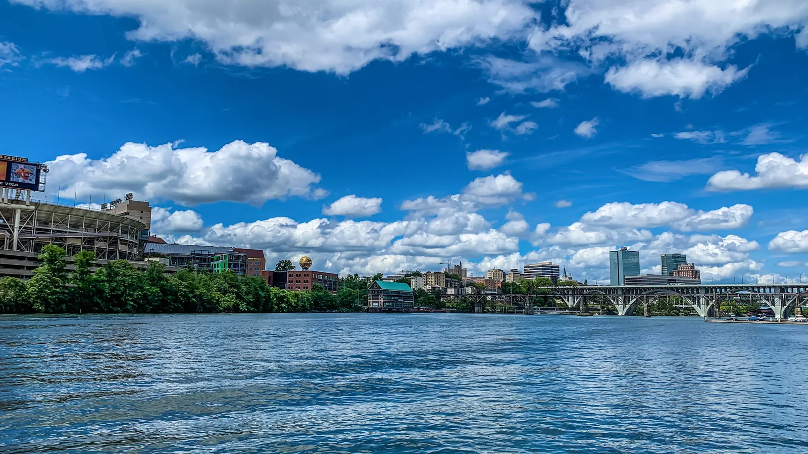 Knoxville skyline seen from the Tennessee River